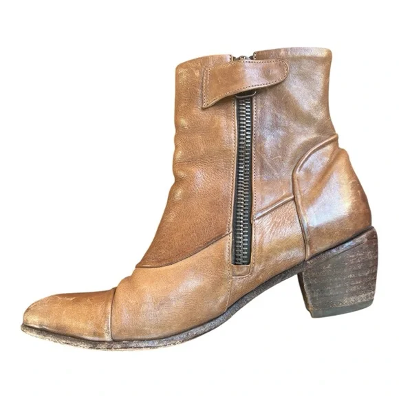 John Fluevog Passage Preet Brown Leather Ankle Boots - Picture 5 of 8
